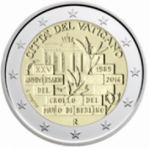 2 EURO 2014 Berlijnse muur UNC Vaticaan